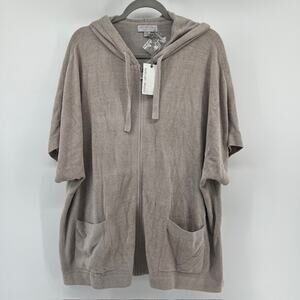 NWT Barefoot Dreams CozyChic Ultra Lite Zip Up Hoodie Womens L/XL Whisper Gray